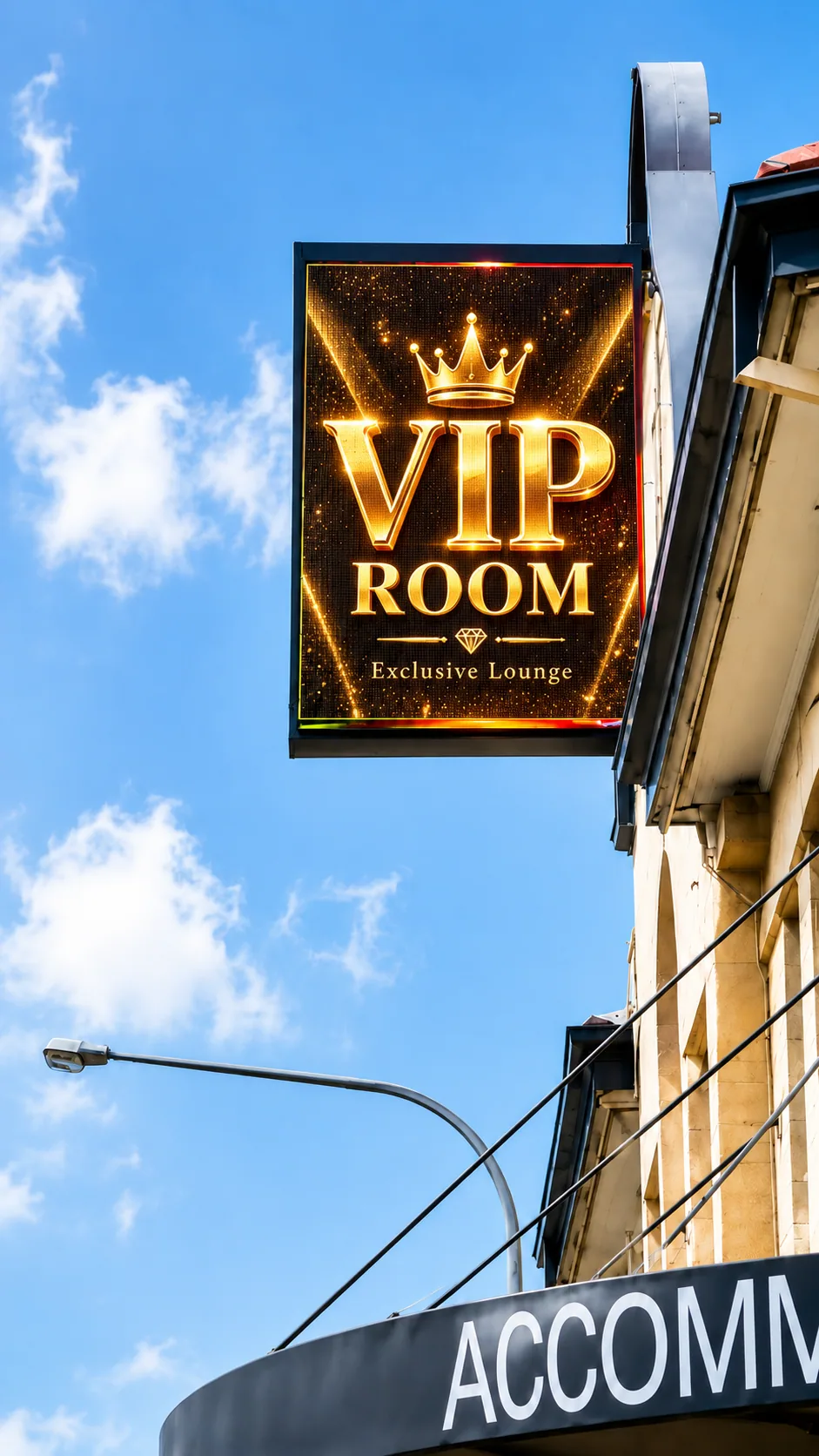 Outdoor LED advertising screen mounted on a hotel frontage in Penshurst.