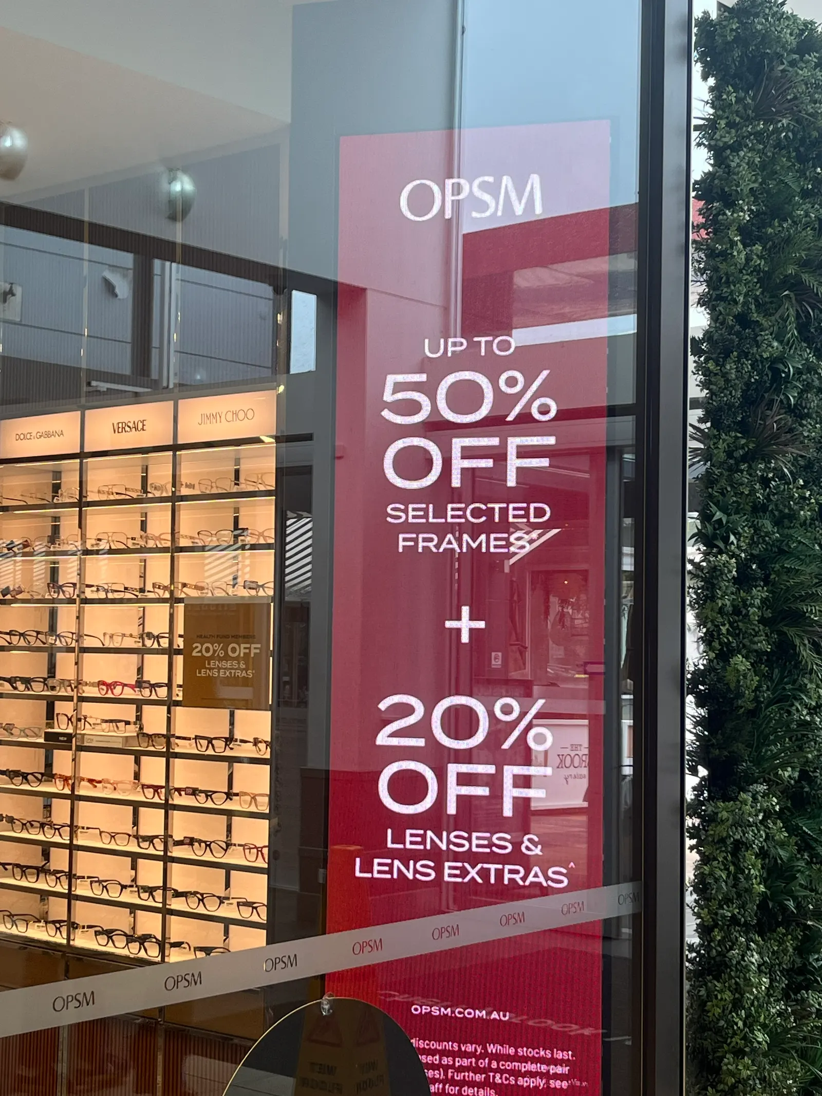 LED promotional screen installed in a shopfront window.